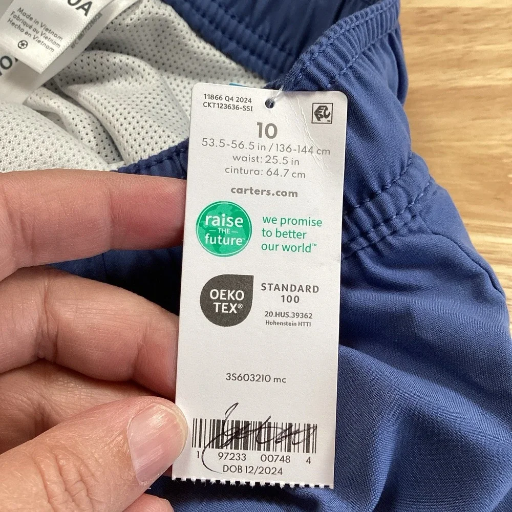 Boys Carter's Color Block Swim Trunks- Blue/Green- 10- NWT‎